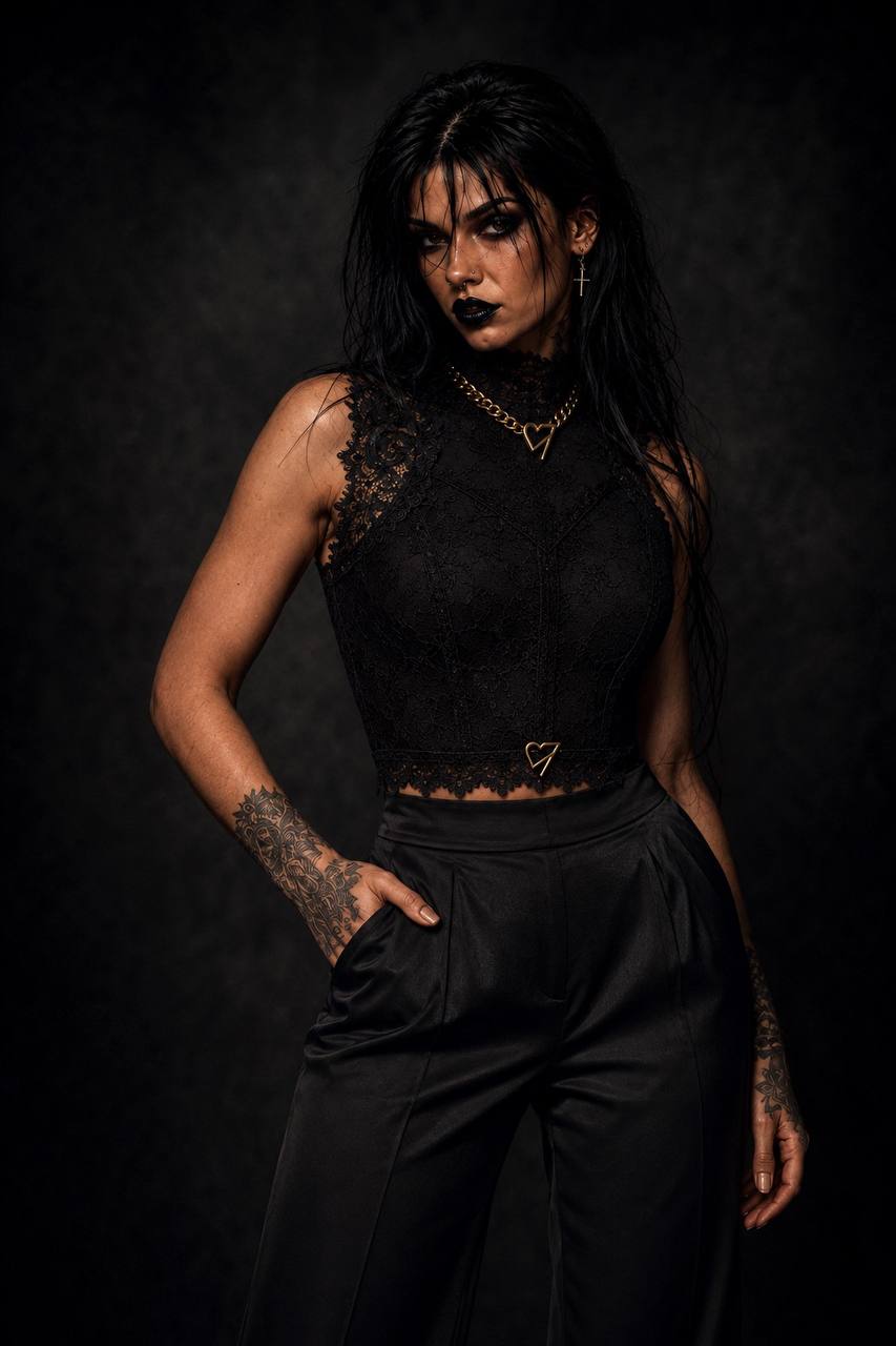 Kurced gothic lace top portrait